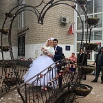 Пышное свадебное платье с воланами Гелия. Невеста Юля.