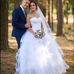 Пышное Белое свадебное с воланами Марианна на моей невесте Насте.