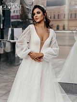 Блестящее свадебное платье с рукавами Энни