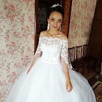 Наша невеста Йолдуз в пышном белом платье с рукавами Пастила