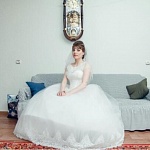 Моя чудесная невеста Екатерина. Пышное свадебное платье с кружевом и бисером на корсете, ручная работа. 